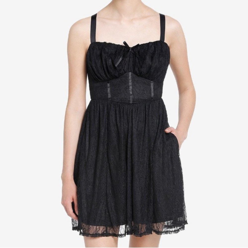 Black Angel Wings Lace Cami Dress‎ Hot Topic Goth Gothic